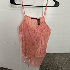 Pink lace tank